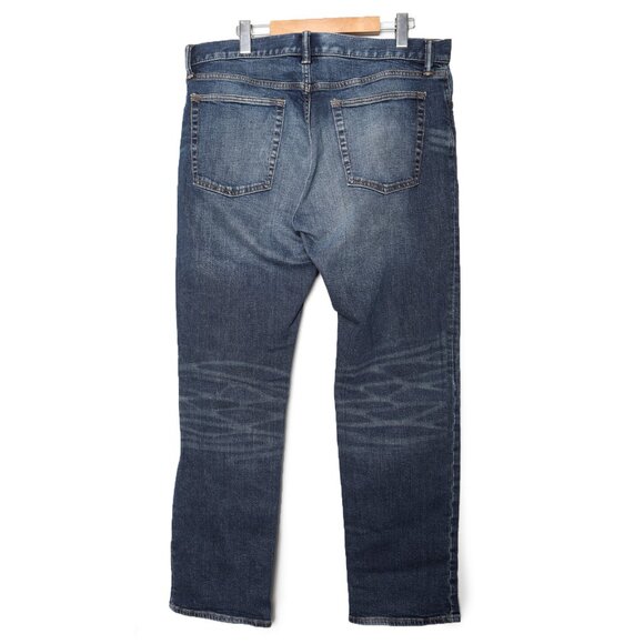 Gap Mens Straight Leg Jeans Dark Denim Low Stretch Casual Classic Preppy - Picture 3 of 11